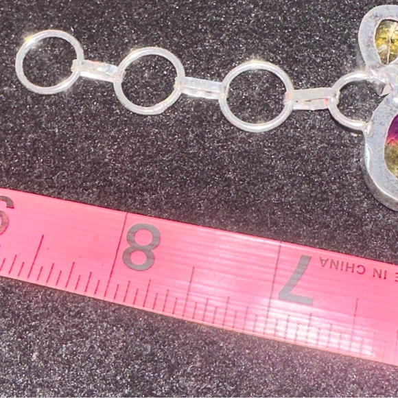 Gorgeous Tourmaline bi-color + Garnet gem cluster statement cuff bracelet - Picture 8 of 10